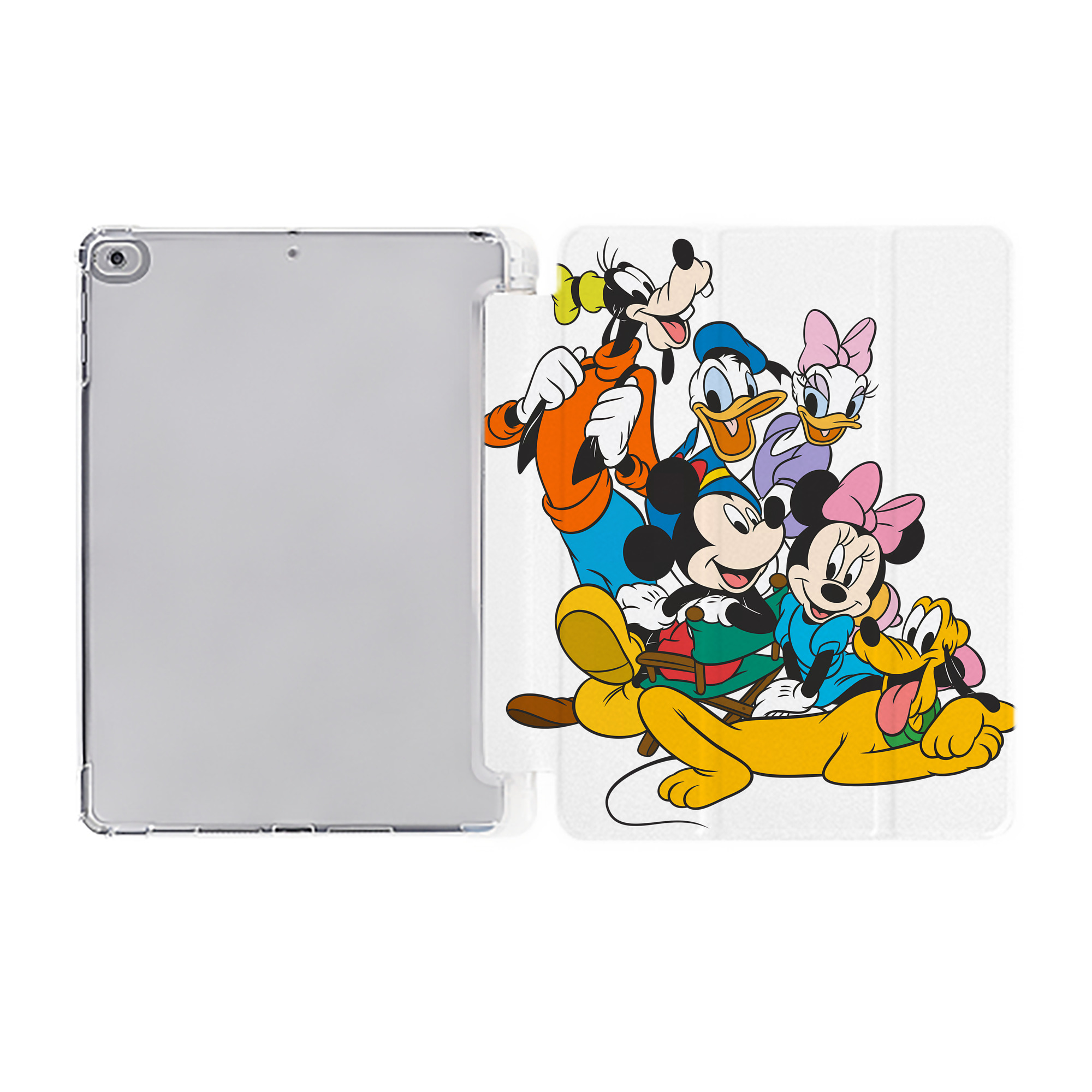 （画像用） ミッキーマウス Mickey Mouse IPad ケース ペン収納付き 三つ折りスタンド PUレザー×シリコン 対応機種9.5/10.5/10.9インチ